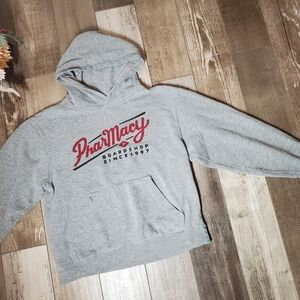 Pharmacy Boardshop Gray Fleece Lined Pullover Hoodie Boys Size Medium GUC
